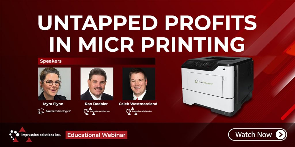 Untapped Profits in MICR Printing webinar graphic